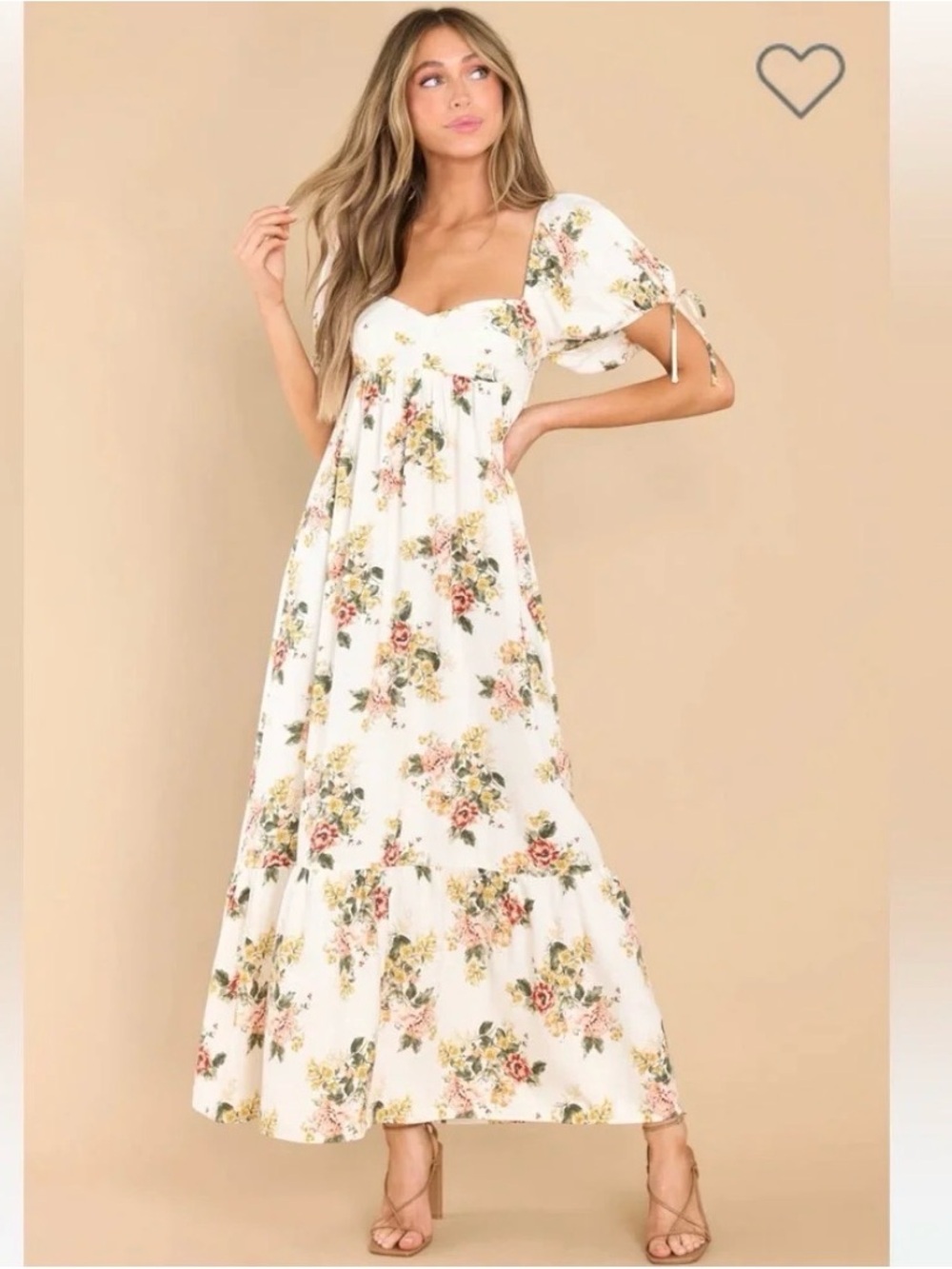 NWT Aura Whimsical Blooms Linen Blend Cottagecore Girlhoodcore Maxi Dress